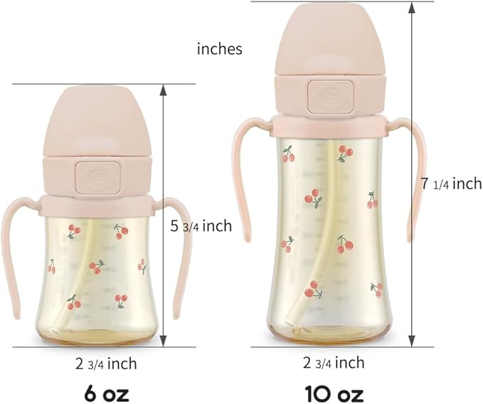 GROSMIMI Flip Top Spill Proof Sippy Cup, BPA Free, 10 oz, Stage 2 Straw - Image 8
