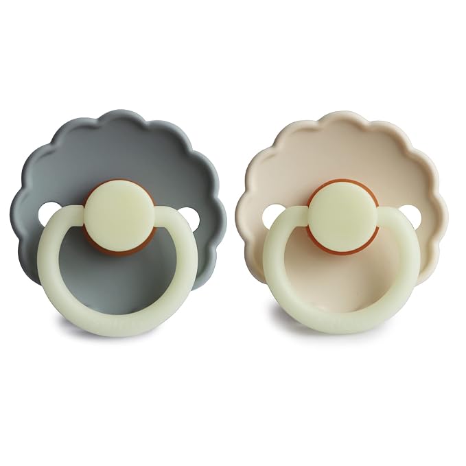 FRIGG Daisy Night Natural Rubber Baby Pacifier | Made in Denmark | BPA-Free - Image 2