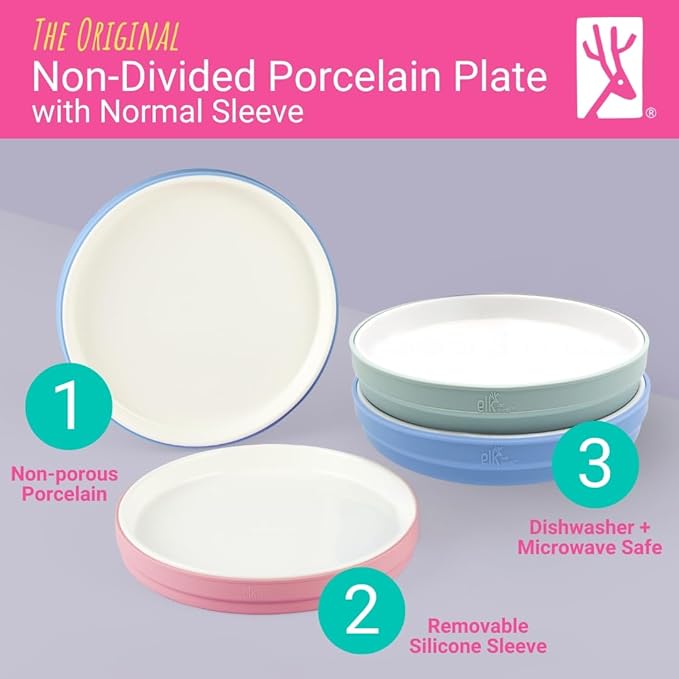 Elk and Friends Kids 7.8” Porcelain White Plates - Image 2
