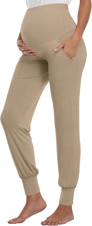 AMPOSH Women's Maternity Pants Stretchy Lounge Workout Pants Casual Loose Comfy by AMPOSH