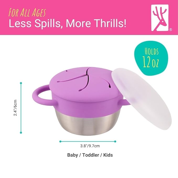 Elk and Friends Stainless Steel Snack Cups | Removable Silicone Food Catcher - Image 5