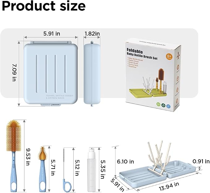 YOTIME Travel Bottle Brush, Travel Bottle Cleaner Kit - Image 6