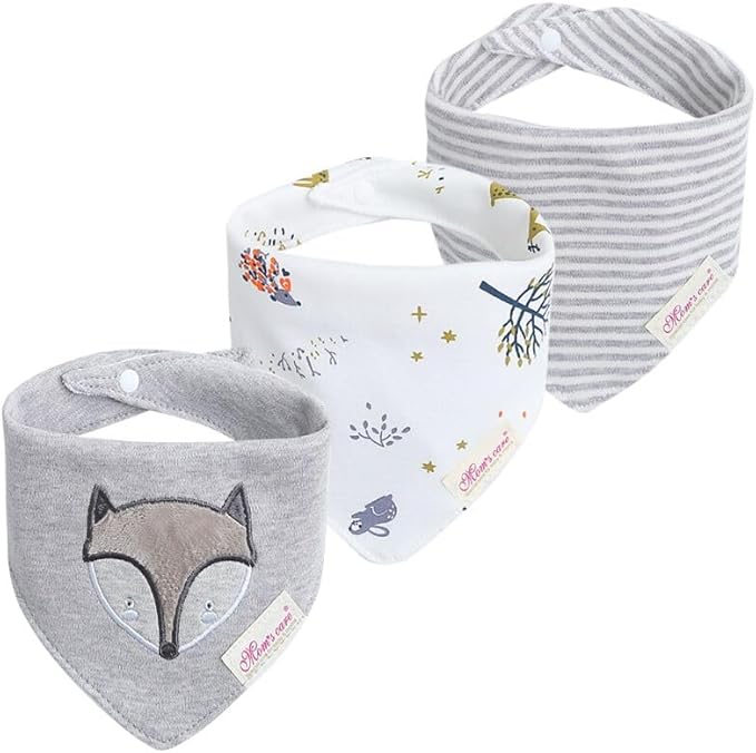 JN&LULU 3 Pack Newborn Baby Bibs Bandana Drool Bibs by JNLULU