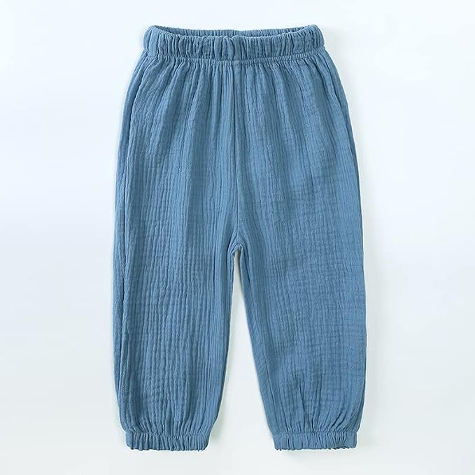 MYGBCPJS Baby Boys Girls Cotton Linen Trousers Kids Casual Ankle Pants Loose - Image 2