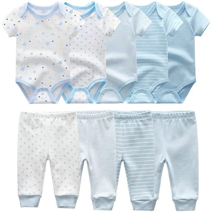 Chamie Newborn Baby Cute Design Bodysuit Short Sleeve One-Piece Baby Clothes - Image 3