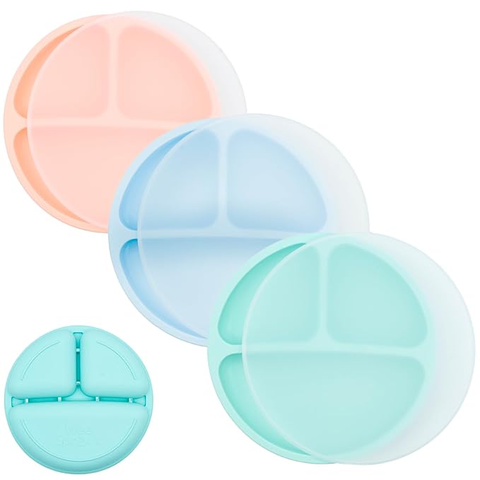 WeeSprout Silicone Divided Plates, 100% Food Grade Silicone Divided Plates by WeeSprout