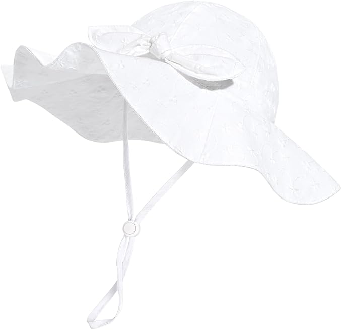 Baby Girl Sun Hat with UPF 50+ Outdoor Adjustable Beach Hat with Wide Brim - Image 2