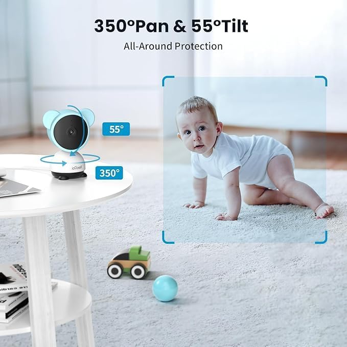 ieGeek 1080p Baby Monitor with Night Vision, 3000mAh Battery, Automatic Tracking - Image 6