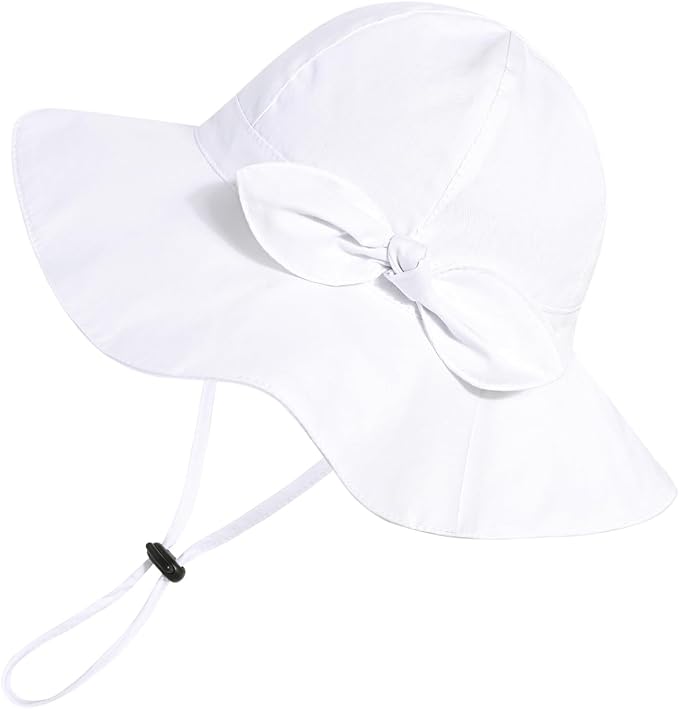 Baby Girl Sun Hat with UPF 50+ Outdoor Adjustable Beach Hat with Wide Brim - Image 2