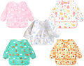 Accmor 5 Pack Long Sleeve Bibs, Baby Smock Waterproof Sleeved Bib Smock by Accmor