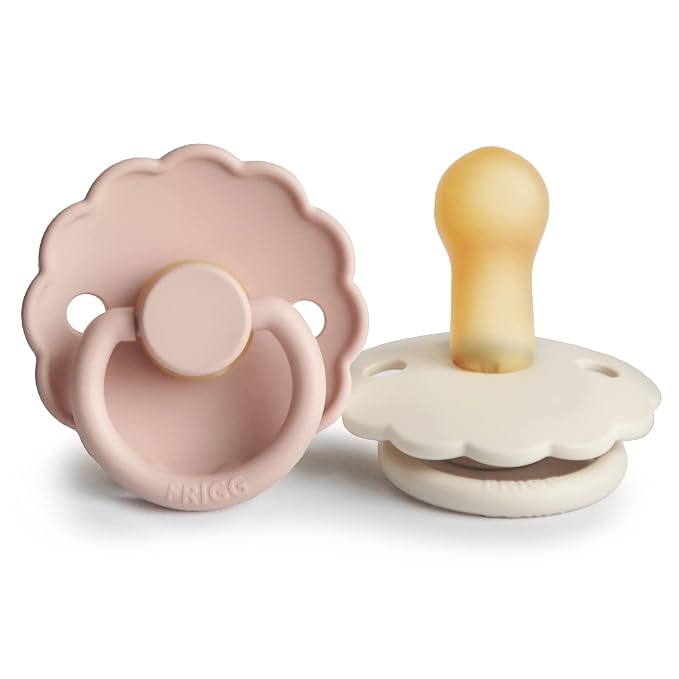 FRIGG Daisy Natural Rubber Baby Pacifier | Made in Denmark | BPA-Free 2-Pack by mushie