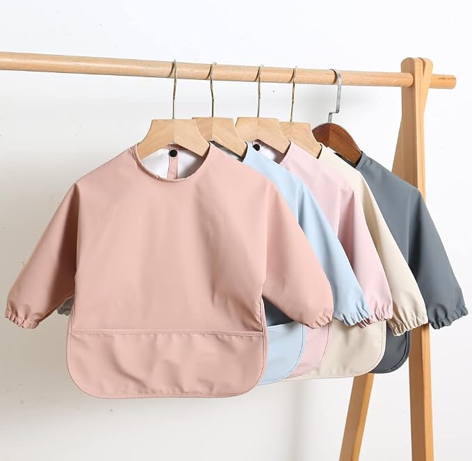 GZMM Waterproof Baby Bibs, Infant Toddler Long Sleeve Feeding Bib - Image 3