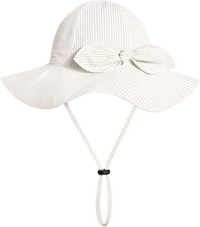 Baby Girl Sun Hat with UPF 50+ Outdoor Adjustable Beach Hat with Wide Brim by DANMY