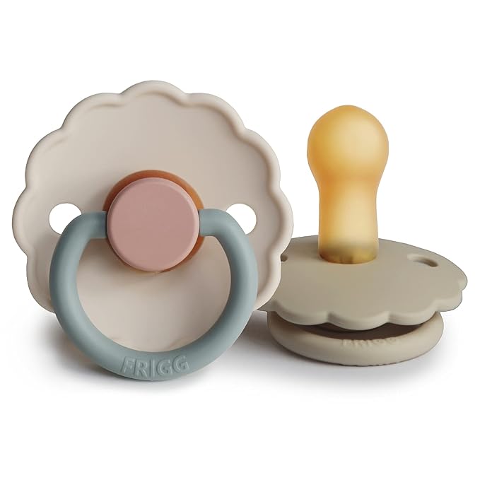 FRIGG Daisy Natural Rubber Baby Pacifier | Made in Denmark | BPA-Free 2-Pack by mushie