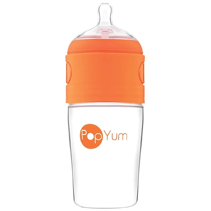 PopYum 9 oz Orange Anti-Colic Formula Making/Mixing/Dispenser Baby Bottle by PopYum