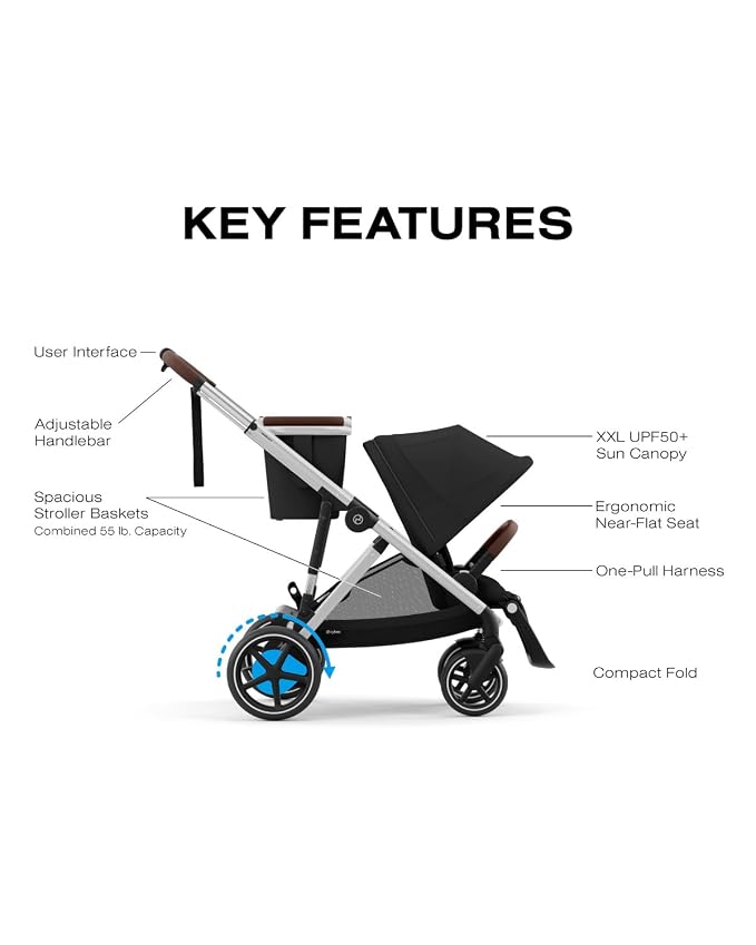 Cybex e-Gazelle S Electronic Assist Stroller – Gazelle S Single-to-Double - Image 5
