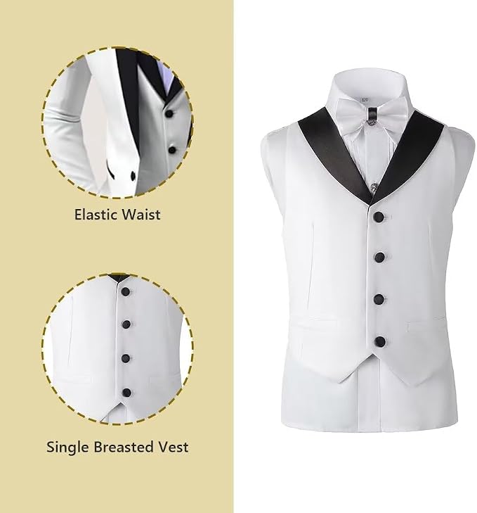 Boys Suit 3 Piece Ring Bearer Suit Kids Formal Jacket Vest Pants Suits Wedding - Image 5