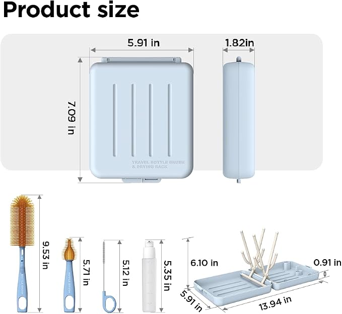 YOTIME Travel Bottle Brush, Travel Bottle Cleaner Kit - Image 2
