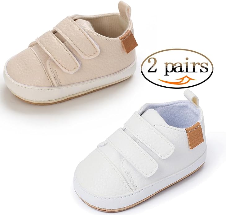 2Pairs Baby Shoes, Boys Girls Non-Slip Rubber Sole Sneakers, Unisex Infant Soft - Image 6