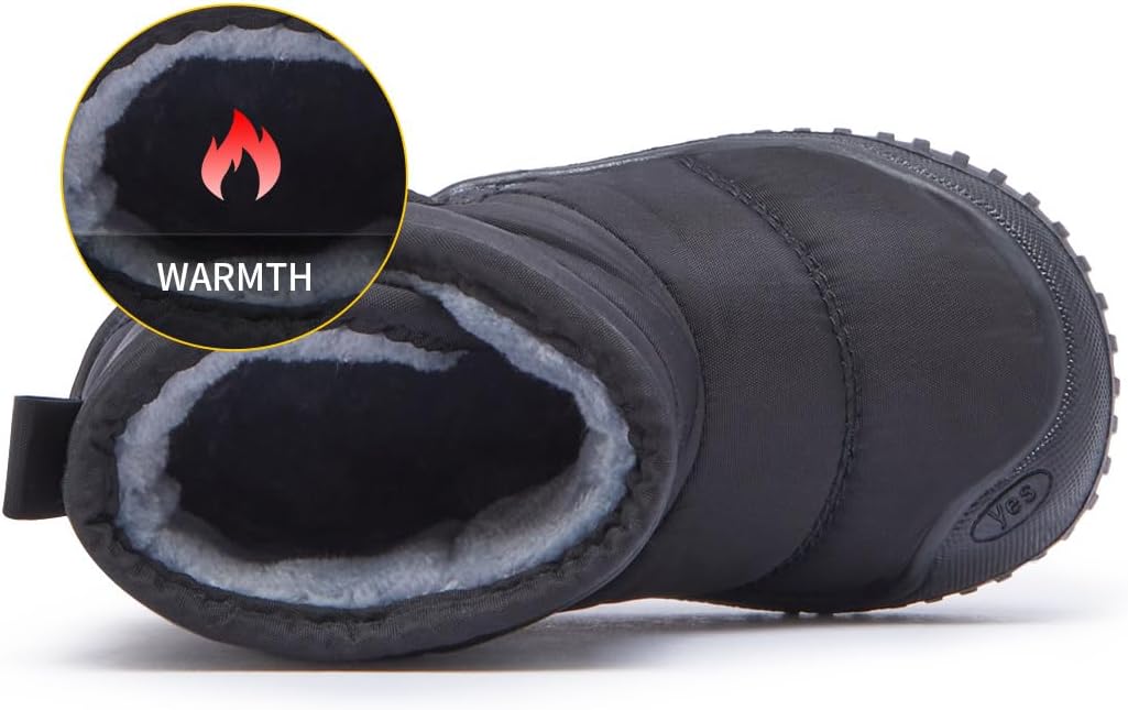 BMCiTYBM Toddler Baby Snow Boots Winter Shoes Boys Girls Cold Weather Baby Faux - Image 3