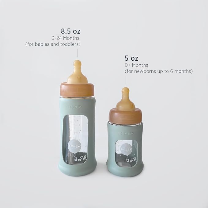 HEVEA Plastic-Free Wide Neck Glass Baby Bottle - Image 6