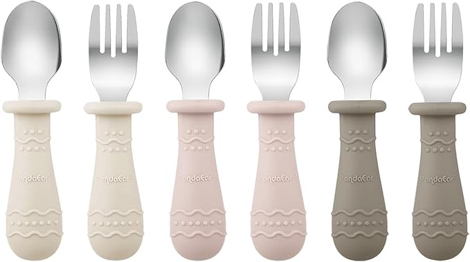 PandaEar 9-Piece Toddler Plates & Utensils Set, Silicone Baby Feeding Set - Image 6