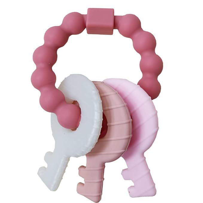 Baby Teething Keys Toys 3 to 12 Months, Infants Toddler Sensory Chew Toys by INTATIKOO