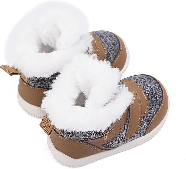 BMCiTYBM Toddler Baby Winter Snow Boots Boy Girl Faux Fur Warm Non Slip First - Image 5