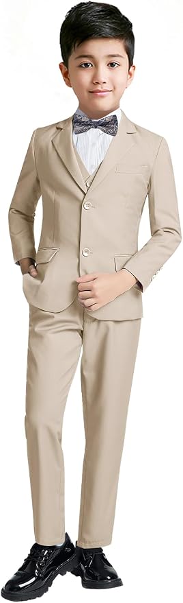 YuanLu Boys Suit for Kids Tuxedo Wedding Ring Bearer Outfit, 5 Piece Boy Slim by YuanLu