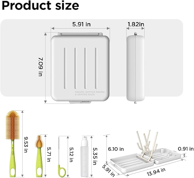 YOTIME Travel Bottle Brush, Travel Bottle Cleaner Kit - Image 2
