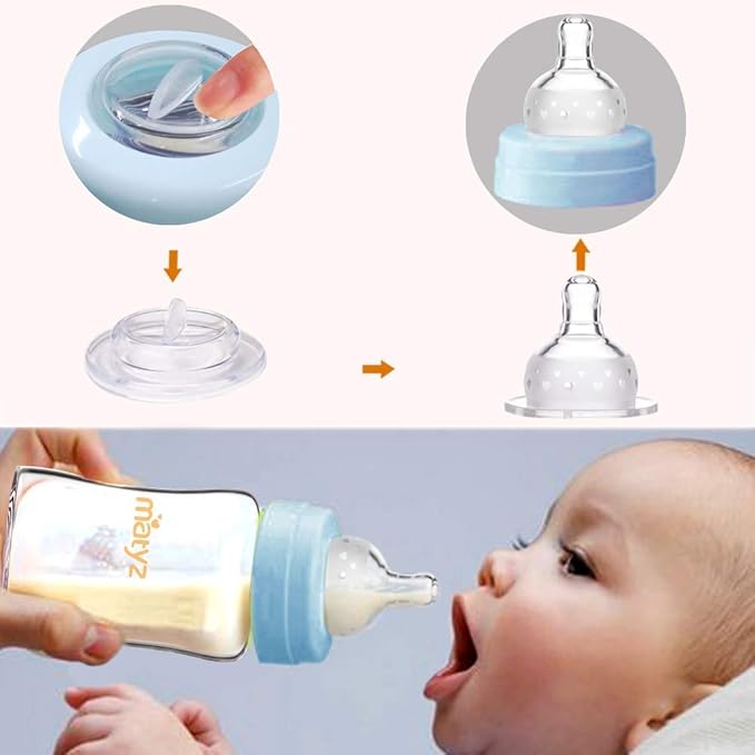 Matyz Glass Breastmilk Storage Bottles, 4 Pack, 8 oz, Sturdy Glass Bottle - Image 5