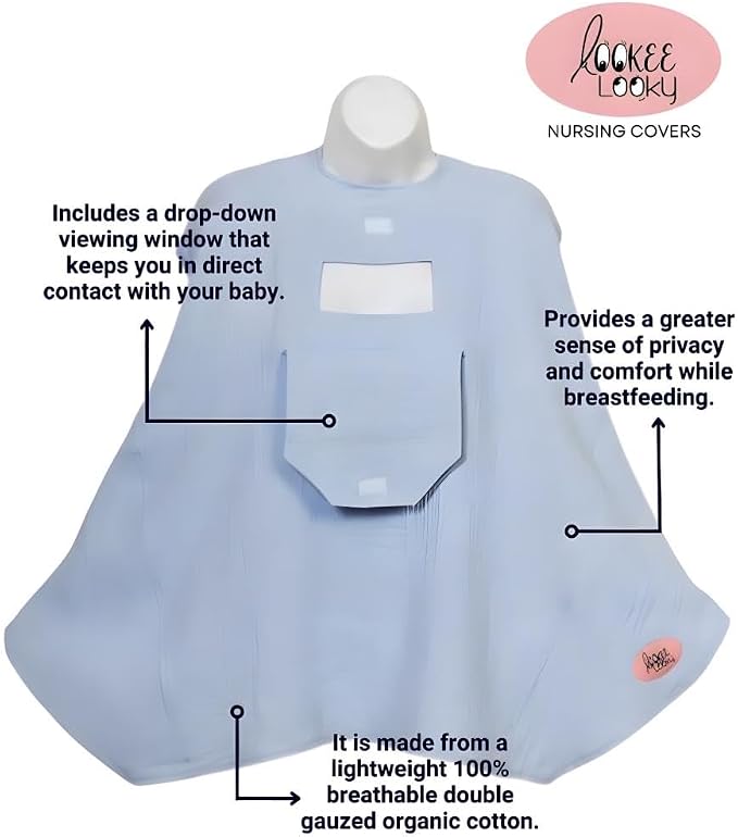 Muslin Nursing Cover for Baby Breastfeeding –with Peekaboo Window -100% - Image 3