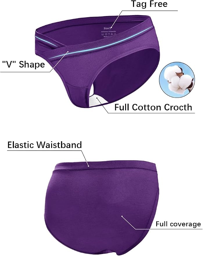 Molasus Cotton Crossover Maternity Underwear Under Bump Pregnancy Bikinis - Image 5