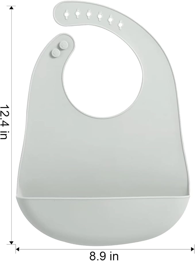 PandaEar 3 Pack Waterproof Silicone Baby Bibs| Super Thin Light Weight Feeding - Image 3