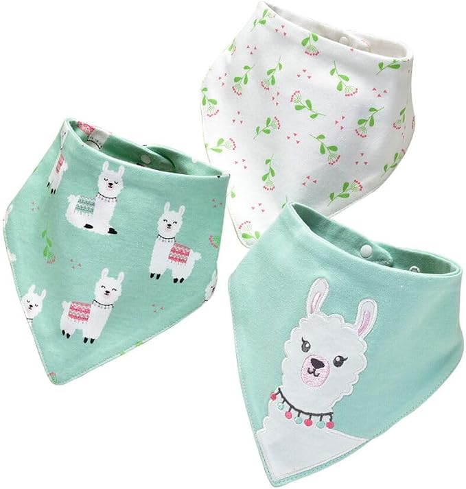 JN&LULU 3 Pack Newborn Baby Bibs Bandana Drool Bibs by JNLULU
