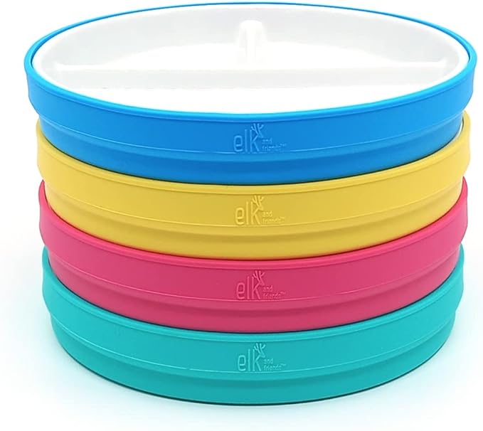 Elk and Friends Kids 6.7” Porcelain Divided Plates by ElkandFriends