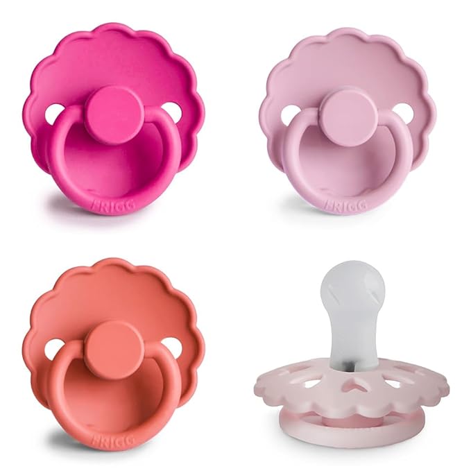 FRIGG SilkySoft Silicone Baby Pacifier 4-Pack Rosy Romance | Made in Denmark | by mushie