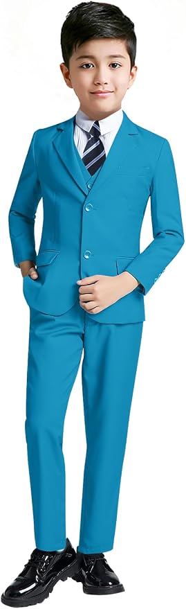 YuanLu Boys Suit for Kids Tuxedo Wedding Ring Bearer Outfit, 5 Piece Boy Slim by YuanLu