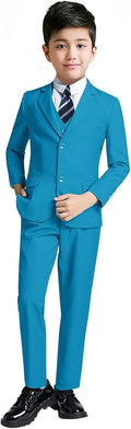 YuanLu Boys Suit for Kids Tuxedo Wedding Ring Bearer Outfit, 5 Piece Boy Slim by YuanLu