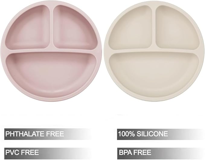 PandaEar 6 Pack Toddler Plates and Utensils Set, 2 Pack Silicone Baby Plates - Image 2
