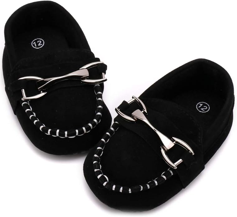 LONSOEN Baby Girls Boys Loafers Prewalker Dress Crib Shoes - Image 3
