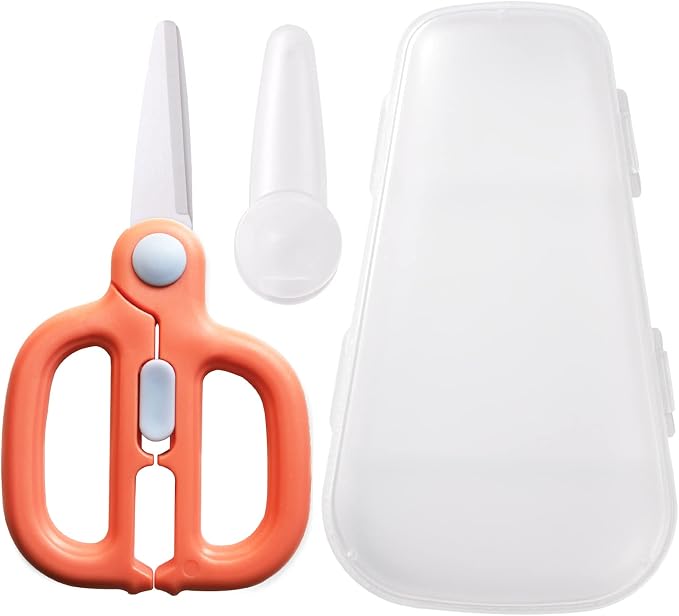 Baby Food Scissors with Travel Case, Ceramic Food Scissors Kids, Toddler by Artenny