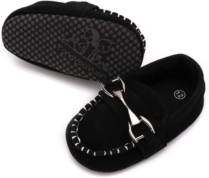 LONSOEN Baby Girls Boys Loafers Prewalker Dress Crib Shoes - Image 6