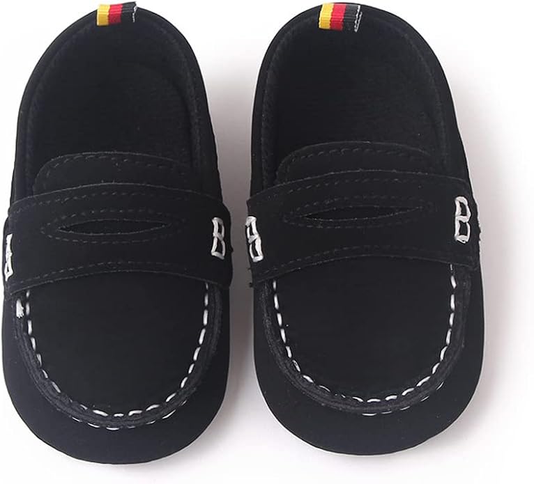 LONSOEN Baby Girls Boys Loafers Prewalker Dress Crib Shoes - Image 2