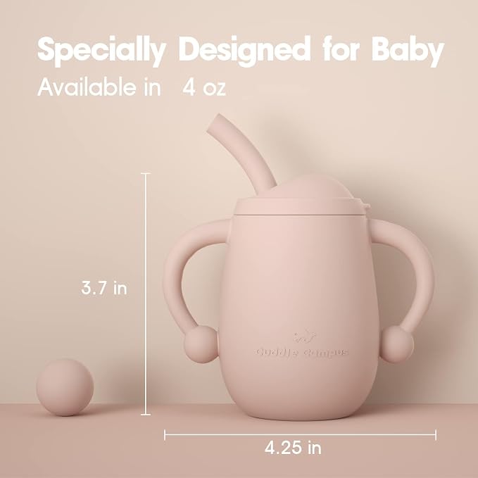 Cuddle Campus Pack of 2 Silicone Baby Training Cup, Shatterproof Toddler Sippy - Image 3
