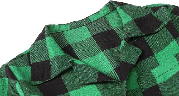 Schbbbta Kids Pajamas Set, Plaid Button Down Pjs - Image 4
