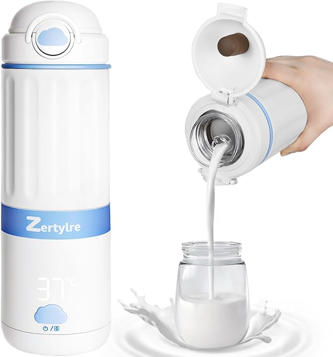 Portable Milk Warmer for Travel, New Upgrade Detachable Design, 17Oz Larger by Zertylre