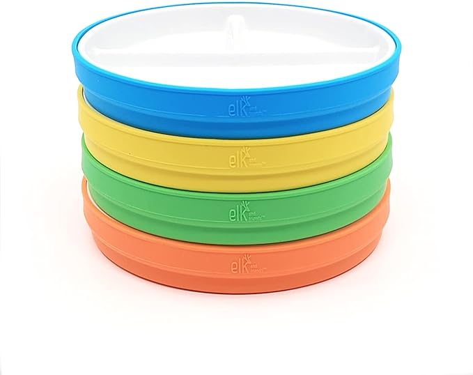 Elk and Friends Kids 6.7” Porcelain Divided Plates by ElkandFriends