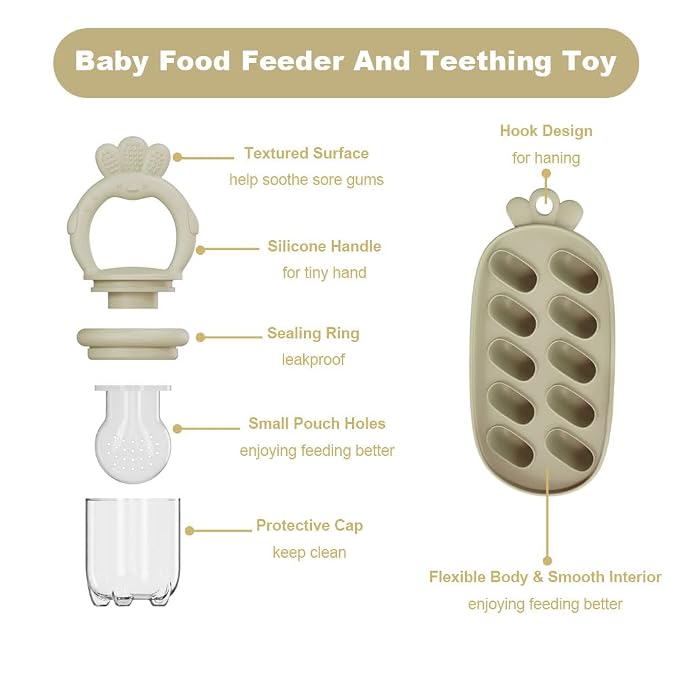 Baby Food Fruit Feeder, Breastmilk Baby Popsicle Molds, Silicone Teether - Image 2