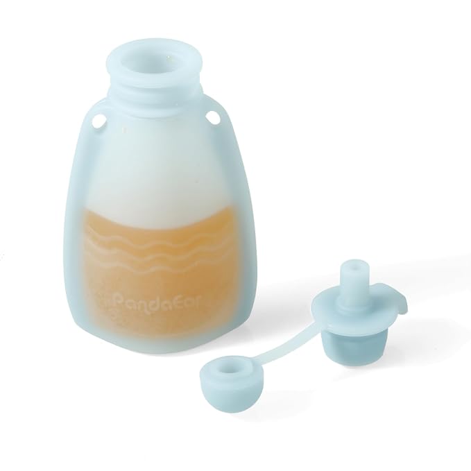 PandaEar 3 Pack Silicone Baby Food Pouches, Reusable Squeeze Pouches - Image 7